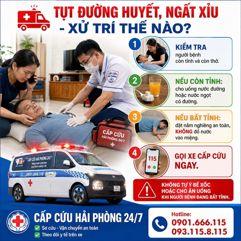 Sơ cứu tụt đường huyết ngất xỉu